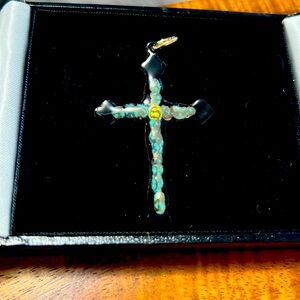 Absolutely beautiful and unique solid copper enamel artistic cross